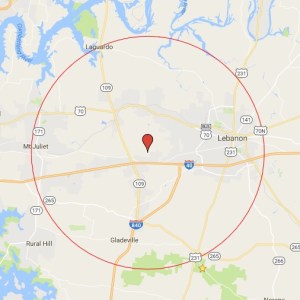 Wilson County Christmas Bird Count Circle Map